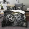 Fanaijia Suikerschedel Beddengoed Sets Koning Schoonheid Kus Dekbedovertrek Bed Set Boheemse Print Zwart Beddengoed Queen Size Bedlijn 2106152652