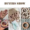 Mamihome 50pc Customize Wooden Ring Baby Teether Bpa Free Beech Ring Teething Toys DIY Nursing Bracelets Gifts Chew Rodents 240307