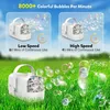 Gun Toys Bubble machine portable fully automatic support plug-in or battery or use mobile power bank 2 speed childrens toy T240309