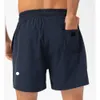 Heren Yoga Sport Korte Sneldrogende Shorts met Achterzak Mobiele Telefoon Casual Running Gym Joggerbroek