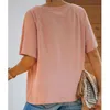 Magliette da donna Moda Casual Top in chiffon Camicetta da donna Manica corta O-Collo Bottoni T-shirt Abiti eleganti da pendolare Abiti larghi Abbigliamento estivo