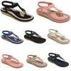 2024 Yaz Kadın Ayakkabı Sandalet Düşük Topuklu Kafes Yüzey Boş Zaman Mom Siyah Beyaz Büyük Boyut 35-42 J14-1 GAI