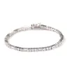 Wolf Tide 3mm Bling Cz Stone Tennis Baguette Baguette piena ghiacciata rotta quadrata cubica a catena zircone Braccialetti di braccialetti di alta qualità hip hop Accessori Bijoux