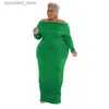 Stedelijke sexy jurken SOMOIA Plus size jurk Elegant effen één hals Mode Sexy grote damesjurk Feestavondjurken Groothandel Dropshipping L240309