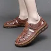 Sandalen Schuhe 442 Leder Casual Echt für Männer Hohe Qualität Klassische Sommer Outdoor Walking Sneakers Atmungsaktiv 524