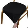 Chair Covers Removable Elastic Solid Color Stretch Chair Er Slipers Dining Seat Case Wedding El Banquet Office Protector Ers Drop Deli Dhd1A