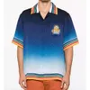 T-shirts pour hommes Casablanca monogrammé couleur monogrammée pour ensembles de chemises à manches courtes style bleu cupidon style sicilien chemise riche à manches courtes pour hommes et femmes