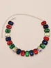 Ожерелья с подвесками INS, модное 7 цветов, стеклянное ожерелье с кристаллами, эффектный воротник для женщин, большое квадратное колье со стразами