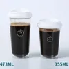 Water Bottles Cute Bottle For Coffee Juice Milk Tea Kawaii Plastic Cold Cups With Lid Straw Portable Reusable Drinking Bpa F B2q1