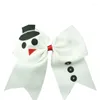 Hair Accessories Christmas Snowman Hairpin Holiday Headdress Creative Cute 3-color Bow Pure Color