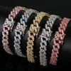 5 couleurs pour Optopns 9mm 7 8 pouces plaqué or Micro broche réglage CZ Bracelet cubain lien pour hommes bijoux 224t