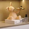 Decorative Objects Figurines Home Ornaments Senior Rabbit Statue Tray Living Room Ornaments Ceramic Sculpture Storage Decorative Craft Gifts Gothic Decor T24030