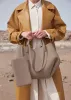 Tonca Textured Duo Shoulder Camel Numero Un Nano Ma Le Cyme Tote Women Cross Body Bags Lady Handbag Leather Bag Half Moon Underarm