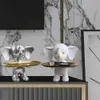 Obiekty dekoracyjne figurki Ozdoby domowe posąg słoni wystrój Klucz Tacka magazynowa salon z stołem do przechowywania żywica dekoracyjna rzeźba