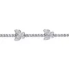 Модное серебряное полностью Cz 3 мм 4 мм теннисное ожерелье с подвесками-бабочками