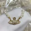 Viviennes Westwoods Halskette weibliche Perlenkette Mini-Volldiamant-Halskette Persönlichkeit weibliche Schlüsselbeinkette
