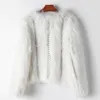 Liten mängd kläder 2024 Spring New Women's Woven Fox Round Neck Western-stil Casual Loose Fur Jacket 979414