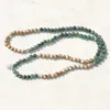 SN1005 Moosachat Bild Jaspis 108 Mala Perlen Yoga Halskette Baum des Lebens Mala Wickelarmband Alles über Natur und Meditati349j