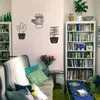 CIFBUY 5-teiliges Set schwarzes Metall-Kaktus-Wanddekor, minimalistischer Sukkulenten-Blumentopf, Blumen-Wandkunst für Küche, Badezimmer, Schlafzimmer, Dekor 240304