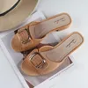 Slippers Woman Black Slides On Beach Shoes For Women 2024 Jelly Sandals Wedge Heel Low Summer Outside 39 Vip Waterproof Clappers