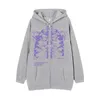 Y2K Women Vintage Gothic Streetwear Skeleton Print Hoodies 90s Harajuku Overdized Hip Hop Jacket Zip Up Hoodie Clothes 240227