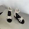 Sandales 2024 Été Roman Open Toe Wedge Chaussures Pour Femmes Confortable Hauteur Intérieure Boucle De Ceinture Fermeture À Glissière Découpée