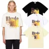 T-shirts Designer Herenshorts Strand korte broeken Dames katoenen shirts met korte mouwen Casual T-shirt Veelzijdige Rhude Tees Shirt Sneldrogend Ademende shorts van mesh