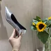 Kledingschoenen Modemerk Lage hakken Pompen Dames Vrouwelijke puntschoen Slip-on Ondiep Damesfeest Goud Zilver