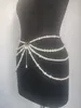 Ceinture à chaîne de taille avec pompon en perles pour femmes, 240309