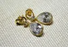 Baumelnde Ohrringe Charm weiblich Gelbgold Farbe Tropfen großer weißer Kristall für Frauen Hochzeit ovaler Schmuck