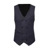 Mäns västar män formell tweed check dubbel breasted waistcoat retro smal fit kostym jacka koreanska recensioner många kläder ropa hombre