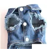 Vêtements de chien Denim Vêtements de chien Vêtements Cowboy Pet Vêtements de chiot pour petits chiens Jeans Veste Animaux Gilet Manteau Tenues XS-2XL Drop Deliver Dhrnu