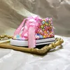 Slumpmässig Lollipop Rainbow Candy Canvas Simulation Diy Kids Pearls Sneakers For Girl Birthday Party Dollbling Handmade Bling Shoes 240223