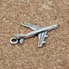 Legierung Flugzeug Charms Anhänger für Schmuckherstellung Armband Halskette DIY Zubehör 16x22mm Antik Silber 200St A-1152614