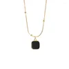 Colares de pingentes de colar quadrado preto minimalista requintado para mulheres charme 2024 Trend punk chains chains jóias presentes