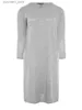 Urban Sexy Robes De Grande Taille Élégant Printemps Automne À Manches Longues Robe Midi Femmes Gris O-cou Tenue Décontractée Femme Grande Taille Robe Droite 7XL 8XL L240309