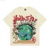 Hellstar T-Shirt Designer-T-Shirts Grafik-T-Shirt Kleidung Kleidung Hipster gewaschener Stoff Straße Graffiti Schriftzug Foliendruck Vintage Schwarz Locker sitzend 6110