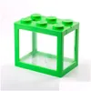 Aquariums Creative Accueil Aquarium Fish Tank Mini Pot De Poisson Rouge Blanc Blocs De Construction Préposition Cylindre Paysage Drop Livraison Maison G Dhna8