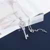 XIUMEIYIZU Nieuwe mode sleutel vormige verklaring kettingen voor vrouwen sieraden koper zirkoon strass sleutel charmes hangers necklace326S