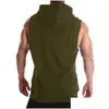 Débardeurs pour hommes Fahsion Top à capuche Hommes sans manches Sports d'été Casual Vêtements masculins Coton Mens Streetwear Ropa Drop Livraison Appare Dhnqv