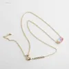 Designer Kendras Scotts Jewelry Fashion Accessory Ksgrayson Light Gold Watercolor Glass Halsband Kort halsband Lärben Kedja