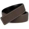 31cm No Buckle Belt Brand Men High Quality Male Genuine Real Leather Strap forJeans Litchi grain Cinturones Hombre 240309