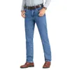 Hombres negocios jeans clásico primavera otoño masculino algodón recto estiramiento marca pantalones de mezclilla monos de verano pantalones slim fit 240309