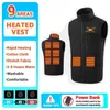 Hunting Jackets 9 Heated Vest Zones Electric Men Women Sportswear Coat 3 Gear Temperature Control USB Heating For Camping