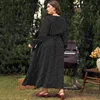 Robes Sexy urbaines 3XL 4XL grande taille femmes vêtements élégant manches longues à pois femme Maxi robe décontracté voyage vacances robe en mousseline de soie L240309