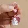 Keychains 1/2pcs Halloween Ghost Keychain Cute Cartoon Little Love Pendant Bag Key Chain Car Ring Gifts