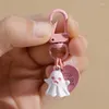 Porte-clés 1/2pcs Halloween Ghost Porte-clés mignon dessin animé petit amour pendentif sac porte-clés voiture anneau cadeaux