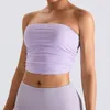 Tampa do tanque de ioga feminina da Lu para PAD Women Gym T Shirit Crop Tops Workout Summer Casual TM0157
