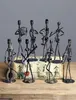 Set mit 8 Stück Mini-Band-Skulptur, Musikinstrument-Figur, Ornament, Eisen-Musikmann-Figuren, Heimdekoration, Weihnachtsgeschenk, T20031658973