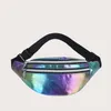 Sacos de cintura Mulheres Laser Holográfico PU Couro Viagem Bum Ombro Fanny Packs Geométrico Peito Bolsa de Telefone